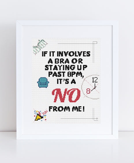 If It Involves a Bra – Humorous Cross‑Stitch Pattern (PDF)